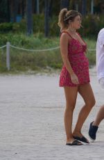 Pregnant SAMANTHA HOOPES and Salvatore Palella Out with Their D at a Beach in Miami 05/12/2019