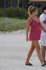 Pregnant SAMANTHA HOOPES and Salvatore Palella Out with Their D at a Beach in Miami 05/12/2019