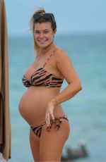 Pregnant SAMANTHA HOOPES in Bikini at a Beach in Miami 05/12/2019