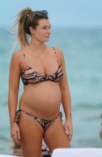 Pregnant SAMANTHA HOOPES in Bikini at a Beach in Miami 05/12/2019