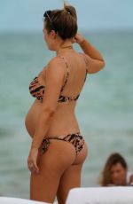 Pregnant SAMANTHA HOOPES in Bikini at a Beach in Miami 05/12/2019