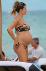 Pregnant SAMANTHA HOOPES in Bikini at a Beach in Miami 05/12/2019