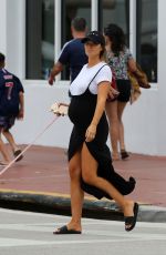 Pregnant SAMANTHA HOOPES Out with Her Dog in Miami 05/08/2019