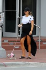 Pregnant SAMANTHA HOOPES Out with Her Dog in Miami 05/08/2019