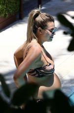 Pregnant SAMANTHA HOPPES in Bikini at a Pool in Miami 05/12/2019