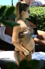 Pregnant SAMANTHA HOPPES in Bikini at a Pool in Miami 05/12/2019