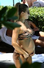 Pregnant SAMANTHA HOPPES in Bikini at a Pool in Miami 05/12/2019