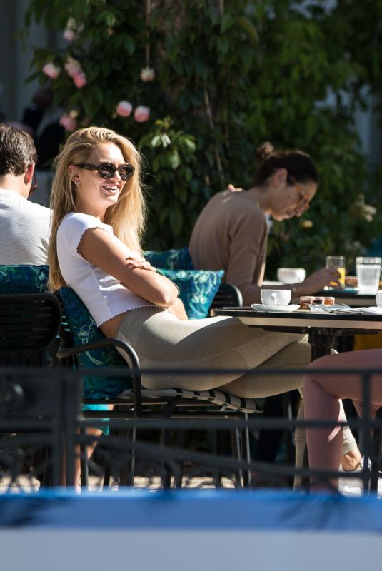 ROMEE STRIJD Out for Coffee at Terrace of Martinez Hotel in Cannes 05/14/2019