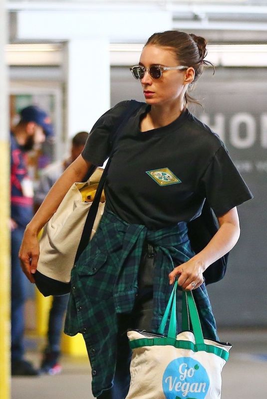 ROONEY MARA Shows Large Diamond Ring Out in Los Angeles 05/24/2019