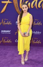 SARAH JEFFERY at Aladdin Premiere in Hollywood 05/21/2019