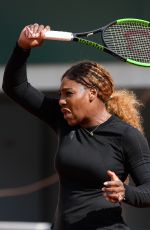 SERENA WILLIAMS Practises at Roland Garros French Open Tournament in Paris 05/22/2019