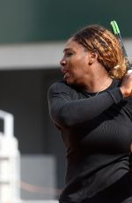 SERENA WILLIAMS Practises at Roland Garros French Open Tournament in Paris 05/22/2019