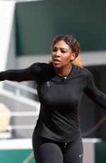 SERENA WILLIAMS Practises at Roland Garros French Open Tournament in Paris 05/22/2019