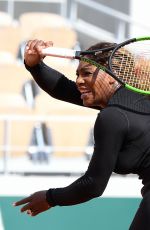 SERENA WILLIAMS Practises at Roland Garros French Open Tournament in Paris 05/22/2019
