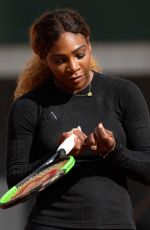 SERENA WILLIAMS Practises at Roland Garros French Open Tournament in Paris 05/22/2019
