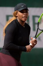 SERENA WILLIAMS Practises at Roland Garros French Open Tournament in Paris 05/24/2019