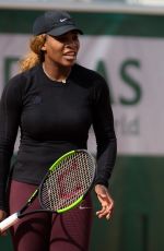 SERENA WILLIAMS Practises at Roland Garros French Open Tournament in Paris 05/24/2019