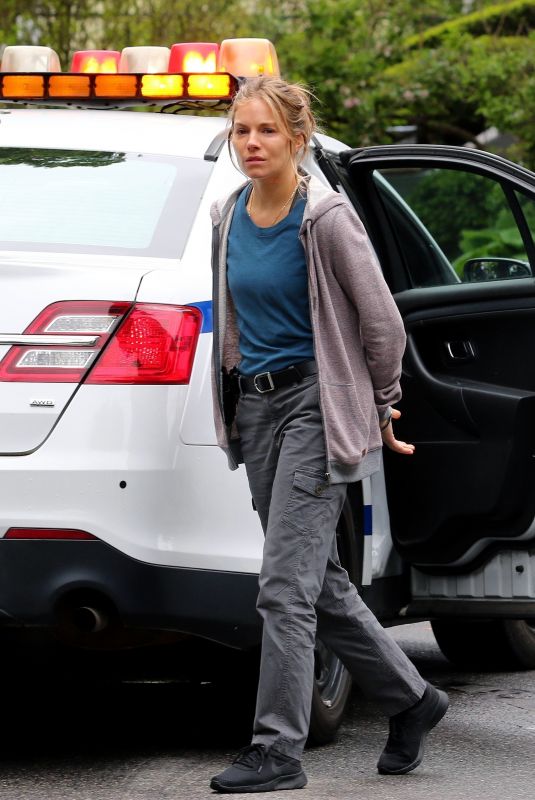 SIENNE MILLER on the Set of 21 Bridges in New York 05/14/2019