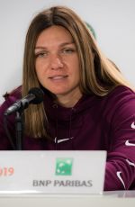 SIMONA HALEP at Press Conference at Roland Garros French Open Tournament in Paris 05/24/2019