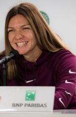 SIMONA HALEP at Press Conference at Roland Garros French Open Tournament in Paris 05/24/2019