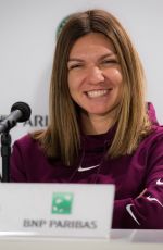 SIMONA HALEP at Press Conference at Roland Garros French Open Tournament in Paris 05/24/2019