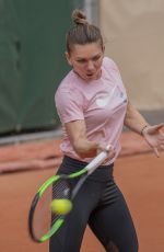SIMONA HALEP Practises at Roland Garros French Open Tournament in Paris 05/21/2019
