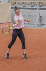 SIMONA HALEP Practises at Roland Garros French Open Tournament in Paris 05/21/2019
