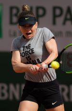 SIMONA HALEP Practises at Roland Garros French Open Tournament in Paris 05/22/2019