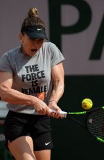 SIMONA HALEP Practises at Roland Garros French Open Tournament in Paris 05/22/2019