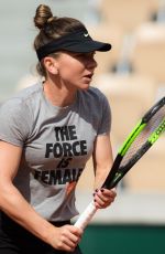 SIMONA HALEP Practises at Roland Garros French Open Tournament in Paris 05/22/2019