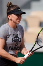 SIMONA HALEP Practises at Roland Garros French Open Tournament in Paris 05/22/2019