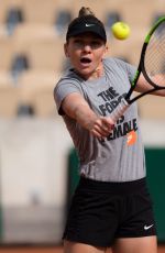 SIMONA HALEP Practises at Roland Garros French Open Tournament in Paris 05/22/2019