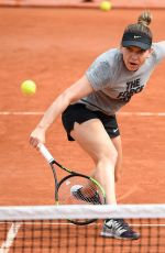SIMONA HALEP Practises at Roland Garros French Open Tournament in Paris 05/22/2019