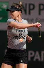 SIMONA HALEP Practises at Roland Garros French Open Tournament in Paris 05/22/2019