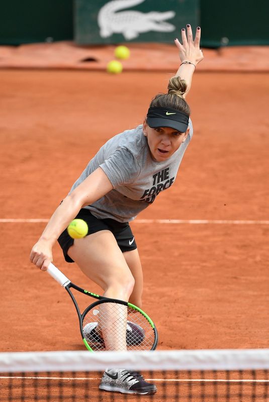 SIMONA HALEP Practises at Roland Garros French Open Tournament in Paris 05/22/2019