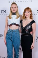 SOPHIE TURNER and JESSICA CHASTAIN at Dark Phoenix Fan Photocall in London 05/22/2019