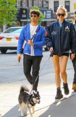 SOPHIE TURNER and Joe Jonas Out with Their Dog in New York 05/17/2019