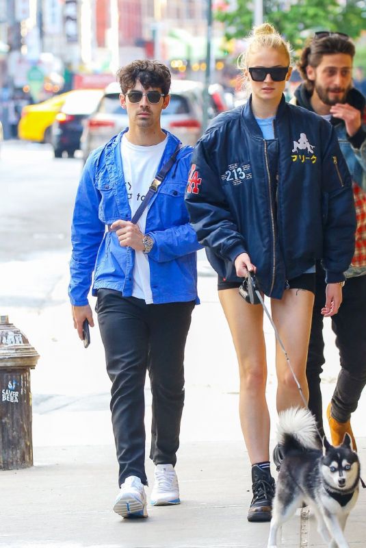SOPHIE TURNER and Joe Jonas Out with Their Dog in New York 05/17/2019