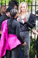 SOPHIE TURNER, JESSICA CHASTAIN and ALEXANDRA SHIPP Board a Red Bus in London 05/24/2019