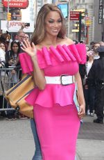 TYRA BANKS Arrives at Good Morning America in New York 05/08/2019