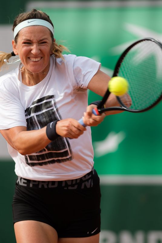 VICTORIA AZARENKA Practises at Roland Garros French Open Tournament in Paris 05/22/2019