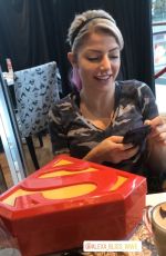 ALEXA BLISS at DC Super Heroes Cafe at Marina Bay - Instagram Pictures