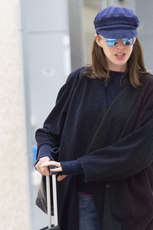 ANNE HATHAWAY at JFK Airport in New York 06/12/2019