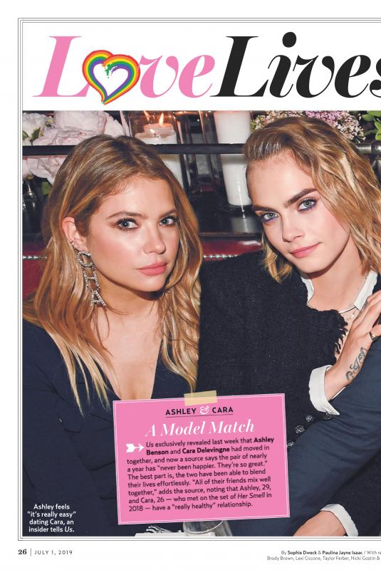 ASHLEY BENSON and CARA DELEVINGNE in US Weekly Magazine, July 2019