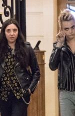 ASHLEY BENSON and CARA DELEVINGNE Leaves Ritz Hotel in Paris 06/20/2019