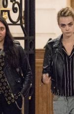 ASHLEY BENSON and CARA DELEVINGNE Leaves Ritz Hotel in Paris 06/20/2019