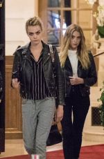 ASHLEY BENSON and CARA DELEVINGNE Leaves Ritz Hotel in Paris 06/20/2019