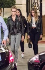ASHLEY BENSON and CARA DELEVINGNE Leaves Ritz Hotel in Paris 06/20/2019