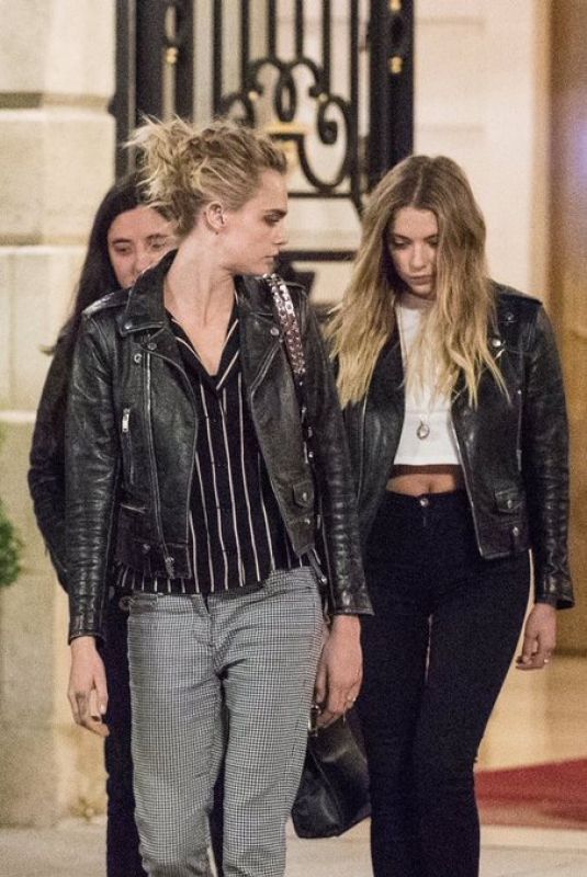 ASHLEY BENSON and CARA DELEVINGNE Leaves Ritz Hotel in Paris 06/20/2019