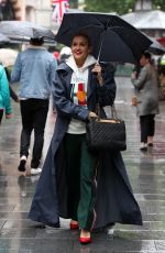ASHLEY ROBERTS Arrives at Global Radio Studios in London 06/10/2019